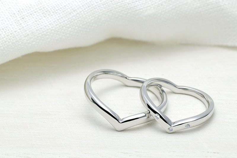 結婚指輪 - ハート