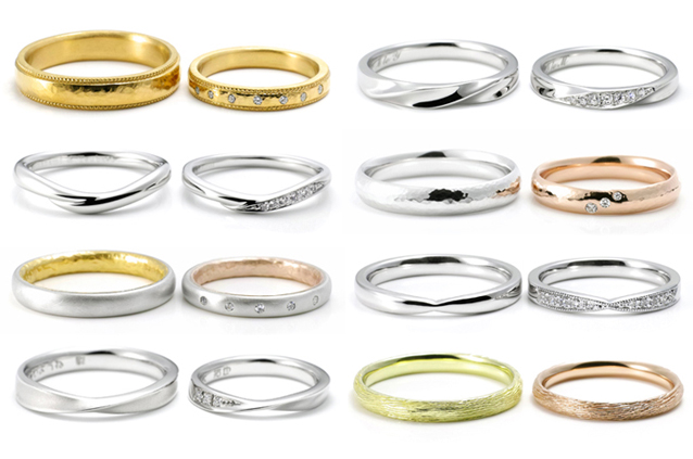 手作り結婚指輪のデザイン例