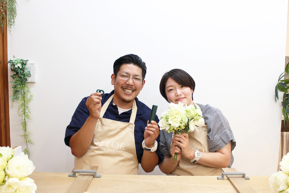 ウェーブに中につや消しとダイヤモンドの統一感がマッチした手作り結婚指輪　静岡市富士市　H&A様の声