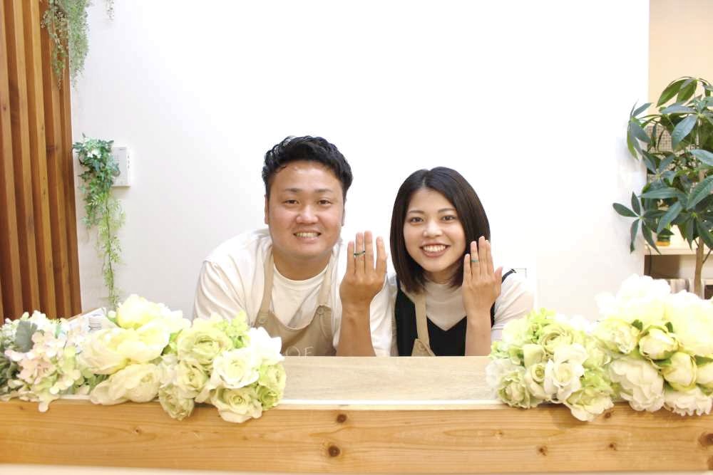 S字ひねりとコンビネーションのグラデーションが綺麗な手作り結婚指輪　静岡県御殿場市　T＆K様の声