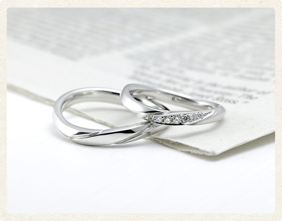 Pt950の手作り結婚指輪事例2